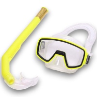 Набор для плавания детский маска+трубка (ПВХ) (желтый)  E41223