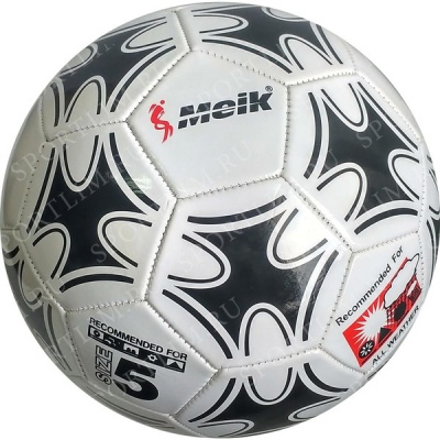 Мяч футбольный "Meik-MK2000" 2-слоя, (белый), TPU+PVC 2.7, 410-420 гр., машинная сшивка B31324-1